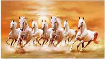 Amazon.co.jp: 7頭の馬の絵キャンバス印刷7馬の馬の絵画壁の装飾